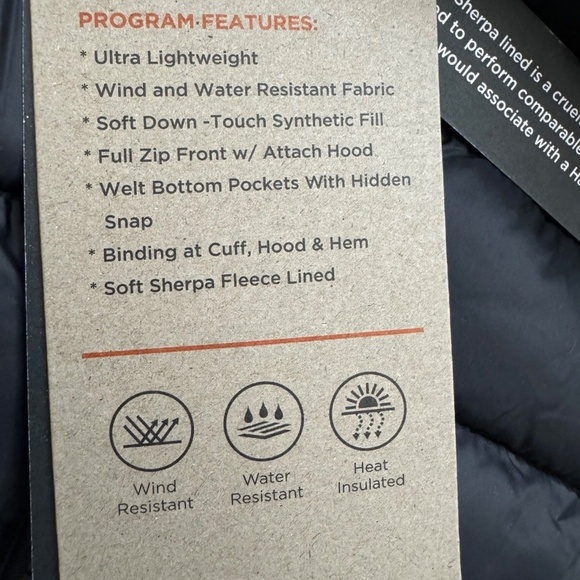 HAWKE & CO Men Winter Puffer Hooded Jacket Coat Sherpa Lined Black XLB - Picture 9 of 9